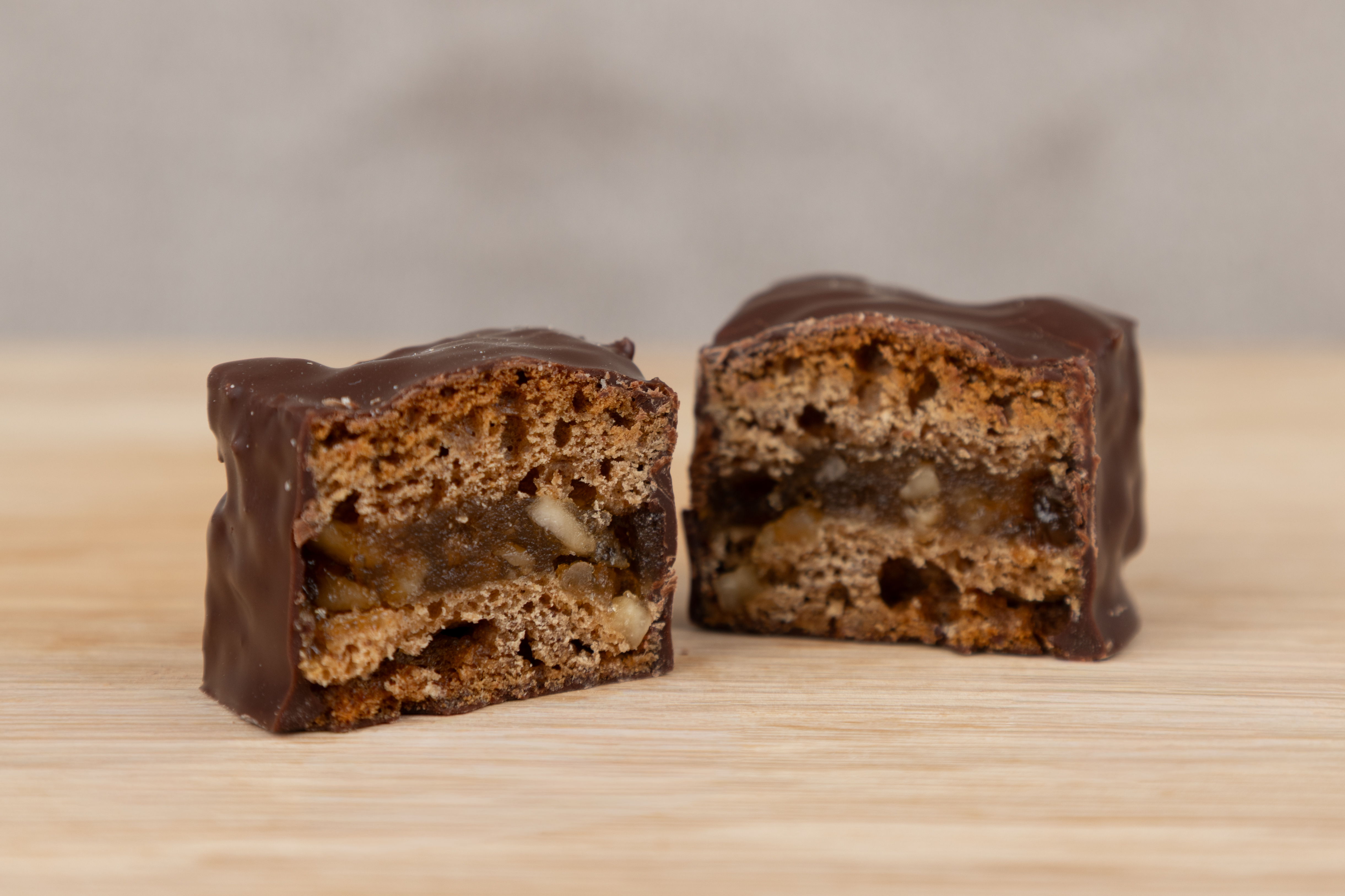 Dominosteine ohne Marzipan mit belgischer Schokolade